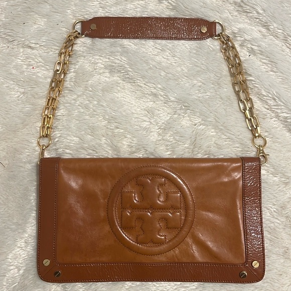 Tory Burch Cognac leather with strap excellent condition - Picture 1 of 14